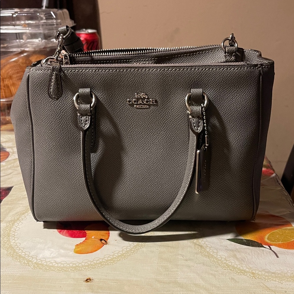 Coach Satchel in Elegant Gray Leather